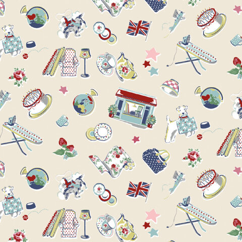 Cath Kidston Signature Collection, Cath Kidston Fabric, Cath Kidston Fabric Australia, Riley Blake Designs, Riley Blake Fabric, Devonstone Collections, C18371 Cream