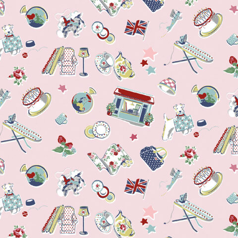 Cath Kidston Signature Collection, Cath Kidston Fabric, Cath Kidston Fabric Australia, Riley Blake Designs, Riley Blake Fabric, Devonstone Collections, C18371 Pink