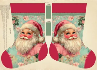 DVC1223 - Vintage Santa Stocking Panel