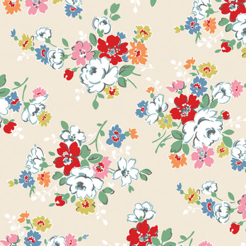 WB18377 CreamCath Kidston Signature Collection, Cath Kidston Fabric, Cath Kidston Fabric Australia, Riley Blake Designs, Riley Blake Fabric, Devonstone Collections, Wide back fabric, backing fabric