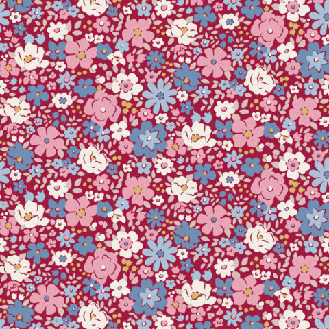 Tilda Village Life, Tilda fabrics, Tilda Australia, 100695 Esther Burgundy