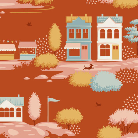 Tilda Village Life, Tilda fabrics, Tilda Australia, 110179 Village Rust
