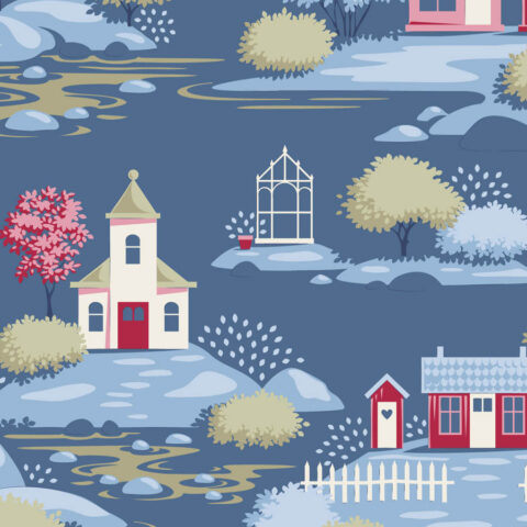 Tilda Village Life, Tilda fabrics, Tilda Australia, 110187 Village Blue
