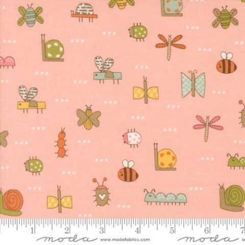 Bug Collector, Sweetwater Fabric, Sweetwater, Moda Fabrics, Bug Collector by Sweetwater, 55731 14 - Bug Collector Blush