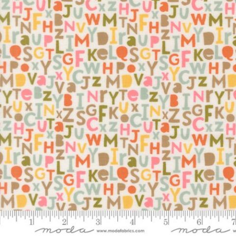 Bug Collector, Sweetwater Fabric, Sweetwater, Moda Fabrics, Bug Collector by Sweetwater, 55732 11 - Alphabet - Cloud