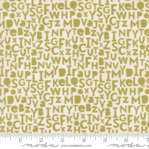 Bug Collector, Sweetwater Fabric, Sweetwater, Moda Fabrics, Bug Collector by Sweetwater, 55732 27 - Alphabet - Leaf