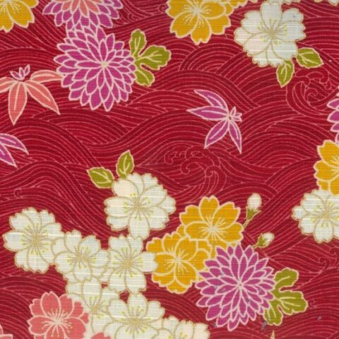 Traditional Japanese Fabric, Kino Japanese fabric, 67460 Nobe Colour 5 - Red