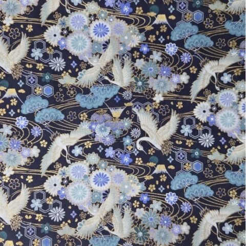 Traditional Japanese Fabric, Kino Japanese fabric, 67680 Terada Colour 4 - Navy