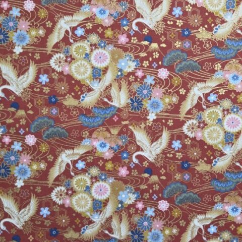 Traditional Japanese Fabric, 67680 Terada Colour 5 - RedKino Japanese fabric