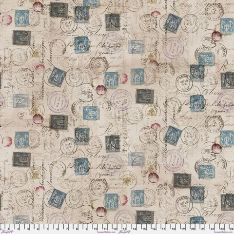 Tim Holtz, Eclectic Elements, Free Spirit Fabrics, Foundations2025 by Tim Holtz, Foundations - PWTH021.TAUPE Correspondence