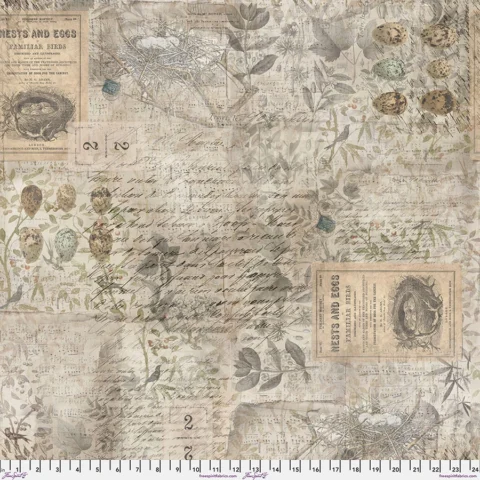 Tim Holtz, Eclectic Elements, Free Spirit Fabrics, Foundations2025 by Tim Holtz, Foundations PWTH031 Eggs and Nest