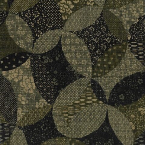 Traditional Japanese Fabric, Kino Japanese fabric, Kino - 66910 Colour 104 - Black Green