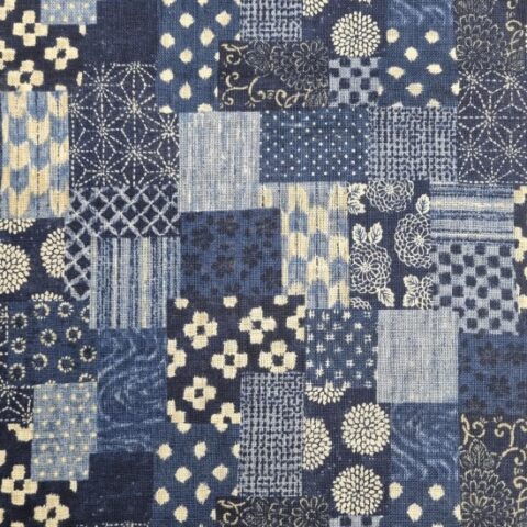Traditional Japanese Fabric, Kino Japanese fabric, Kino - 66910 Colour 105 - Navy, Kino - 66910 Colour 105 - Navy