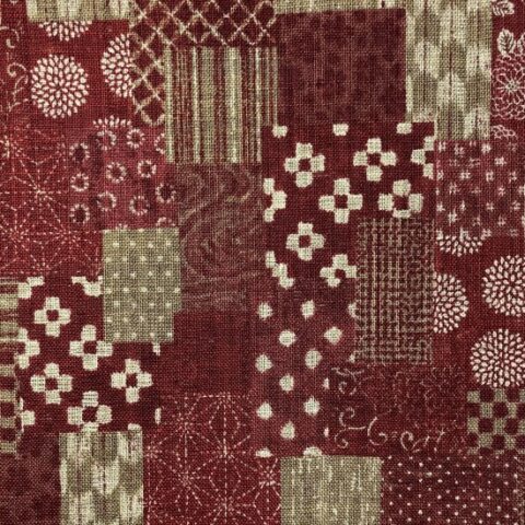 Traditional Japanese Fabric, Kino Japanese fabric, Kino - 66910 Colour 107 - Red