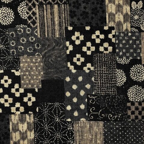 Nutex Fabric, Japanese Fabric, Kino - 66910 Colour 108 - Black