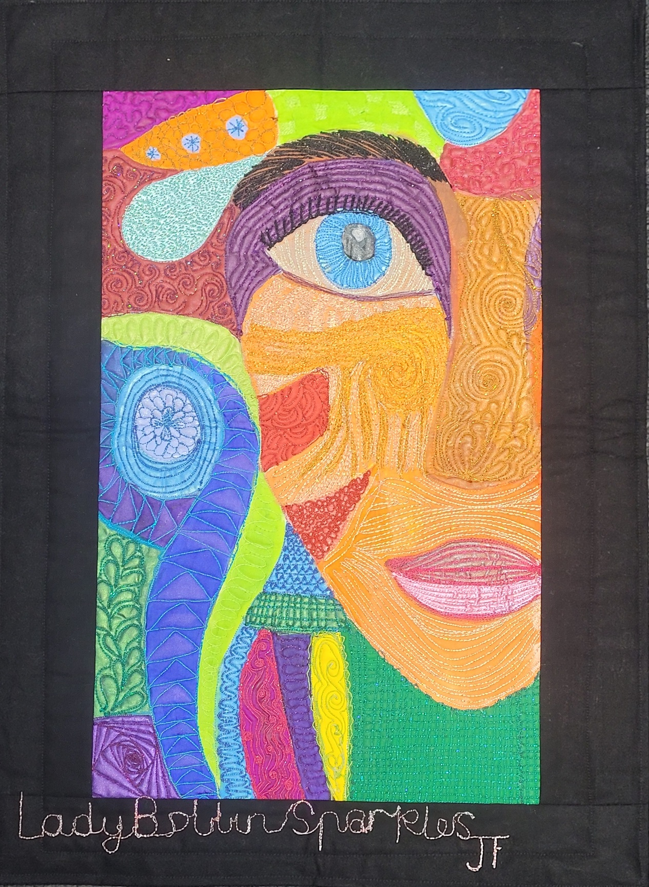 Lady Bobbin Sparkles Textile Art, Bobbin Work, Textile Art Classes